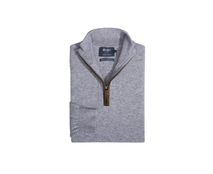 Pull laine col zippé Gris chiné - KEITHY
