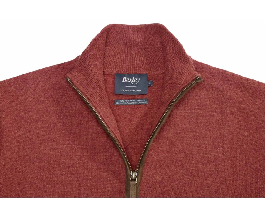 Pull col zippé homme laine Epice Chiné - KEITHY
