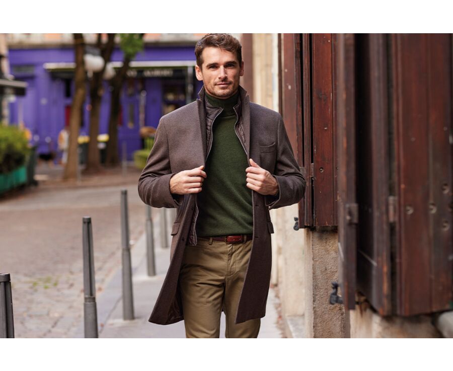 Manteau homme laine & cachemire hiver Chocolat - HONORÉ II