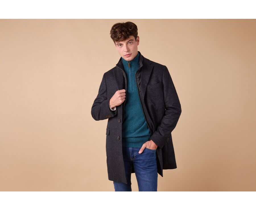 Manteau homme laine & cachemire hiver Gris Anthracite - HONORÉ II