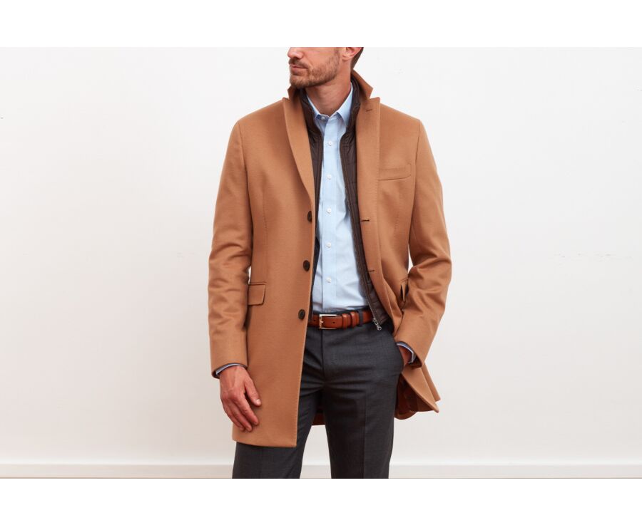 Manteau homme laine & cachemire hiver Camel - HONORÉ II