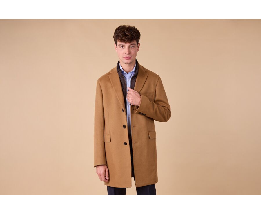 Manteau homme laine & cachemire Camel Foncé - HONORÉ II