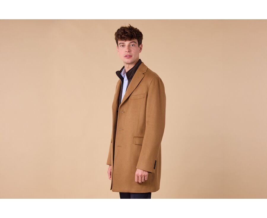 Manteau homme laine & cachemire Camel Foncé - HONORÉ II