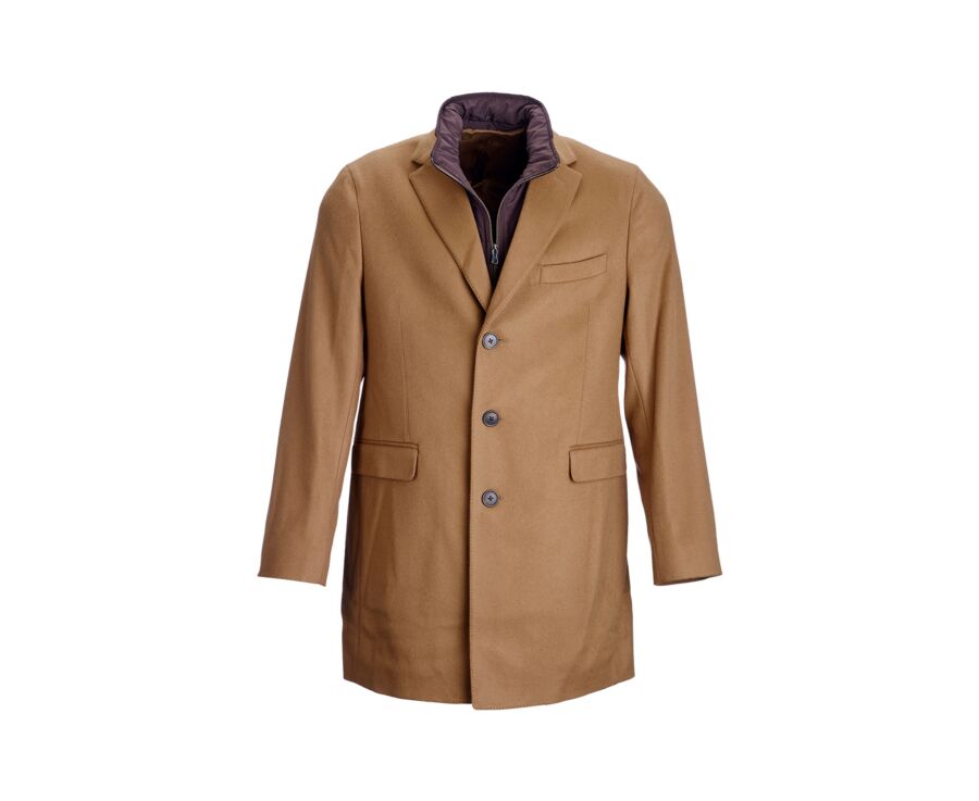 Manteau homme laine & cachemire Camel Foncé - HONORÉ II