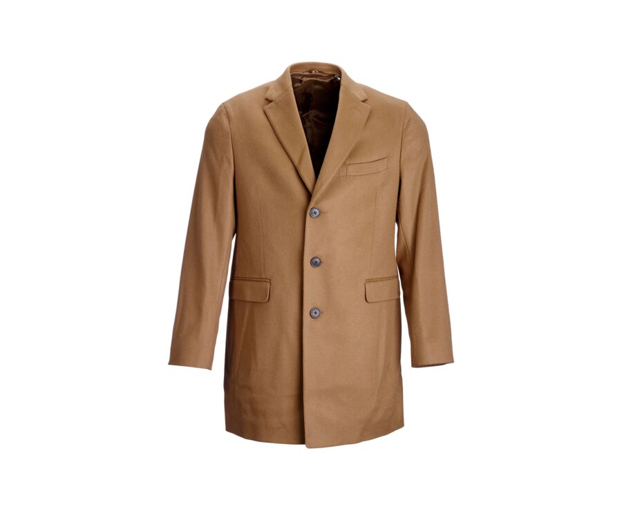 Manteau homme laine & cachemire Camel Foncé - HONORÉ II