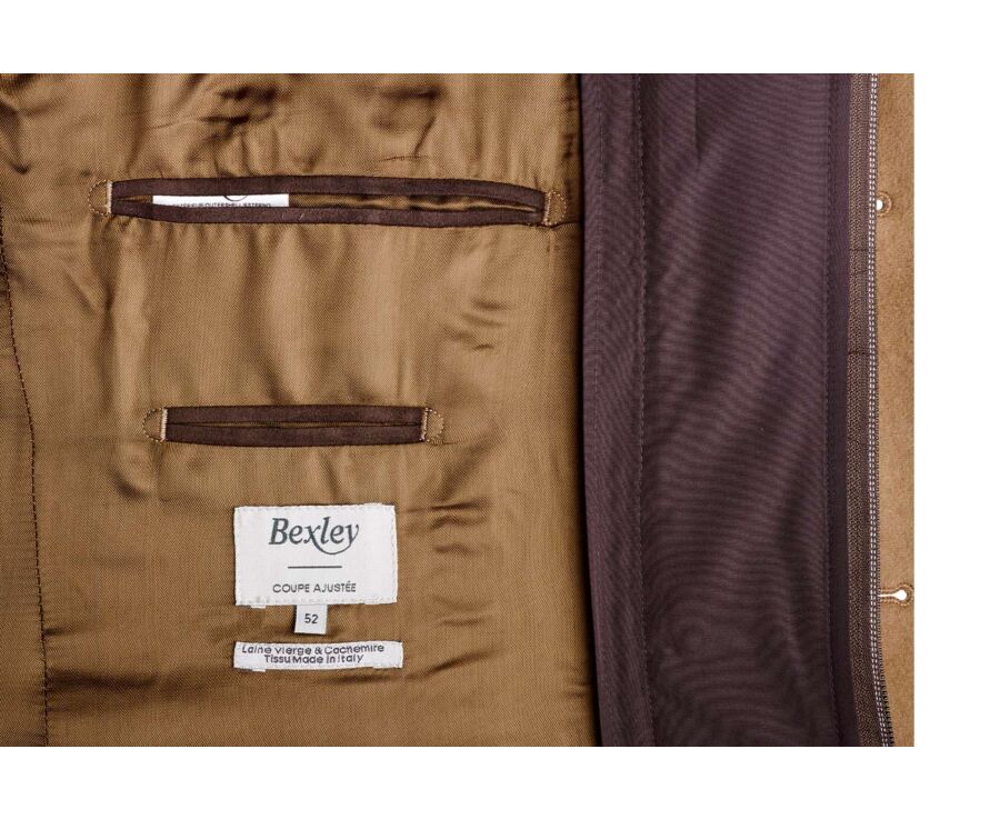 Manteau homme laine & cachemire Camel Foncé - HONORÉ II