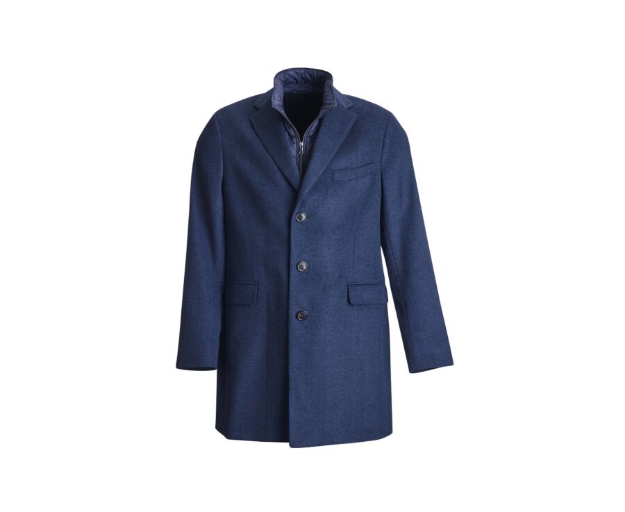 Manteau homme laine cachemire Chevron Bleu Fonce Honore Ii Bexley