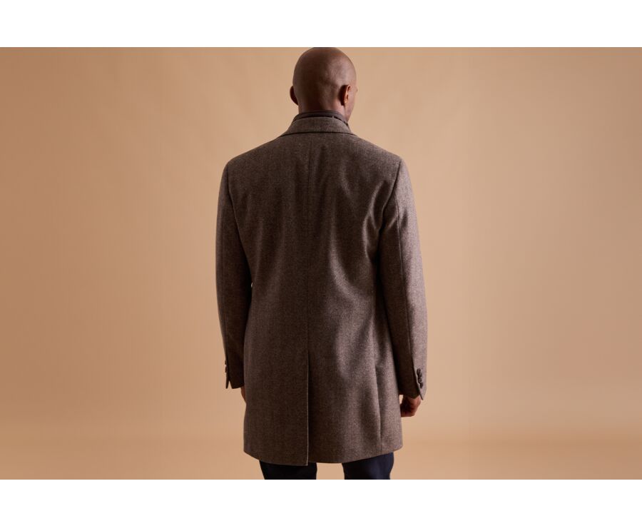 Manteau homme laine & cachemire ChevronTaupe - HONORÉ II
