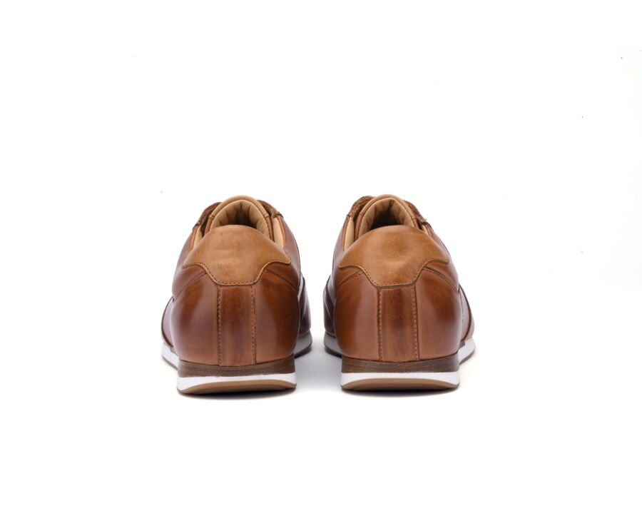 Sneakers homme cuir Châtaigne Patiné - BELBARA