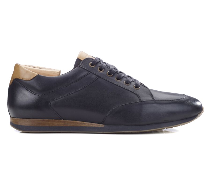 Sneakers homme cuir Noir Patiné - BELBARA
