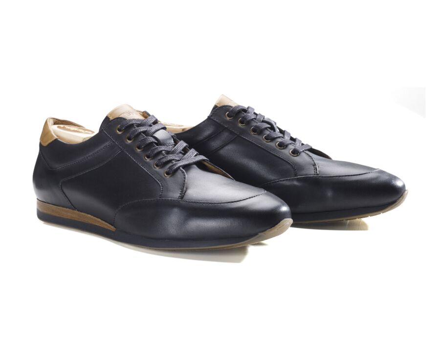 Sneakers homme cuir Noir Patiné - BELBARA
