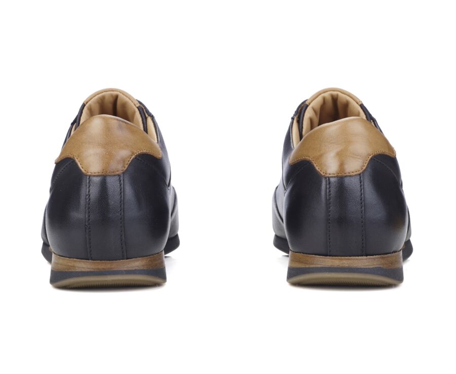Sneakers homme cuir Noir Patiné - BELBARA