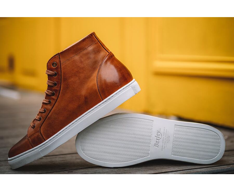 Sneakers montantes homme cuir Ch taigne Patin Hawthorne Bexley