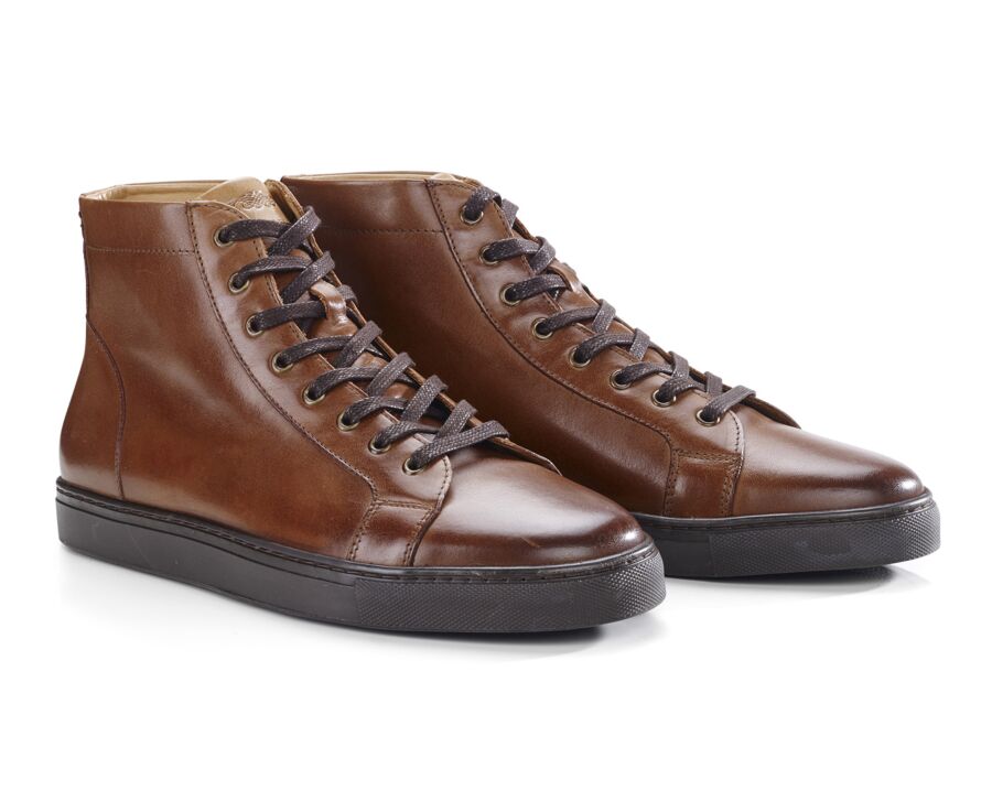 Sneakers montantes Châtaigne Foncé Patiné - HAWTHORNE