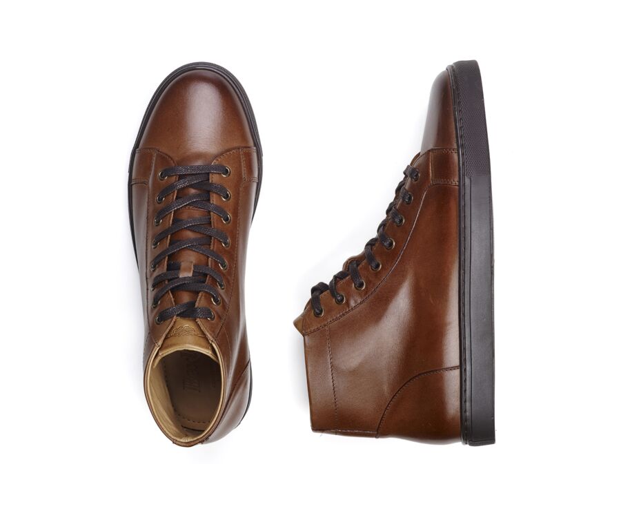 Sneakers montantes Châtaigne Foncé Patiné - HAWTHORNE