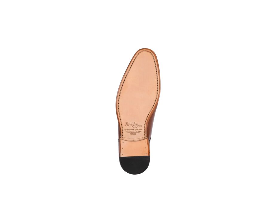 Derbies homme Cognac Patiné semelle cuir - GILWELL