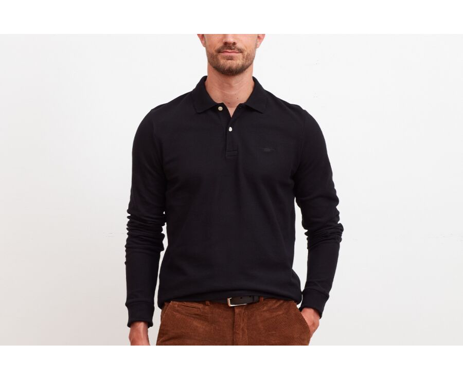Polo manches longues homme Noir - ANDY II ML