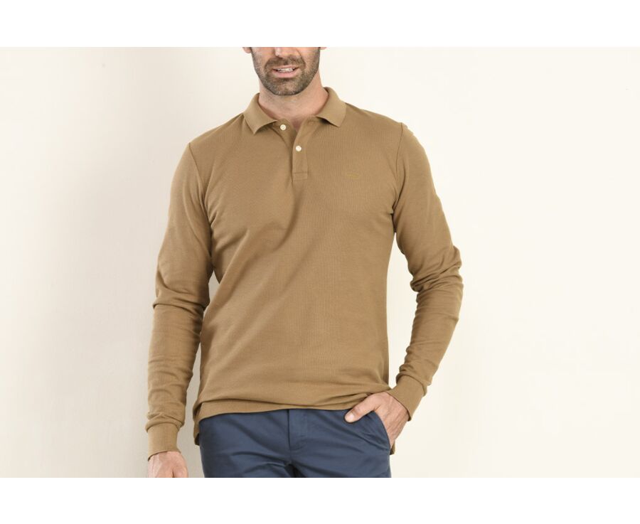 Polo manches longues homme Camel - ANDY II ML