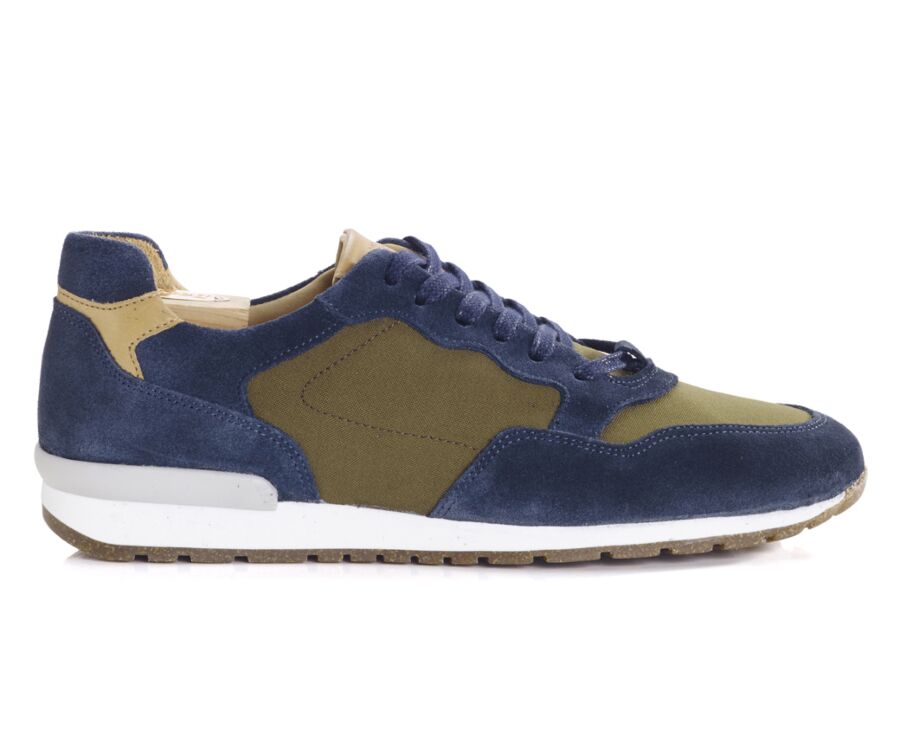 Sneakers homme Velours Bleu et kaki - CANBERRA II