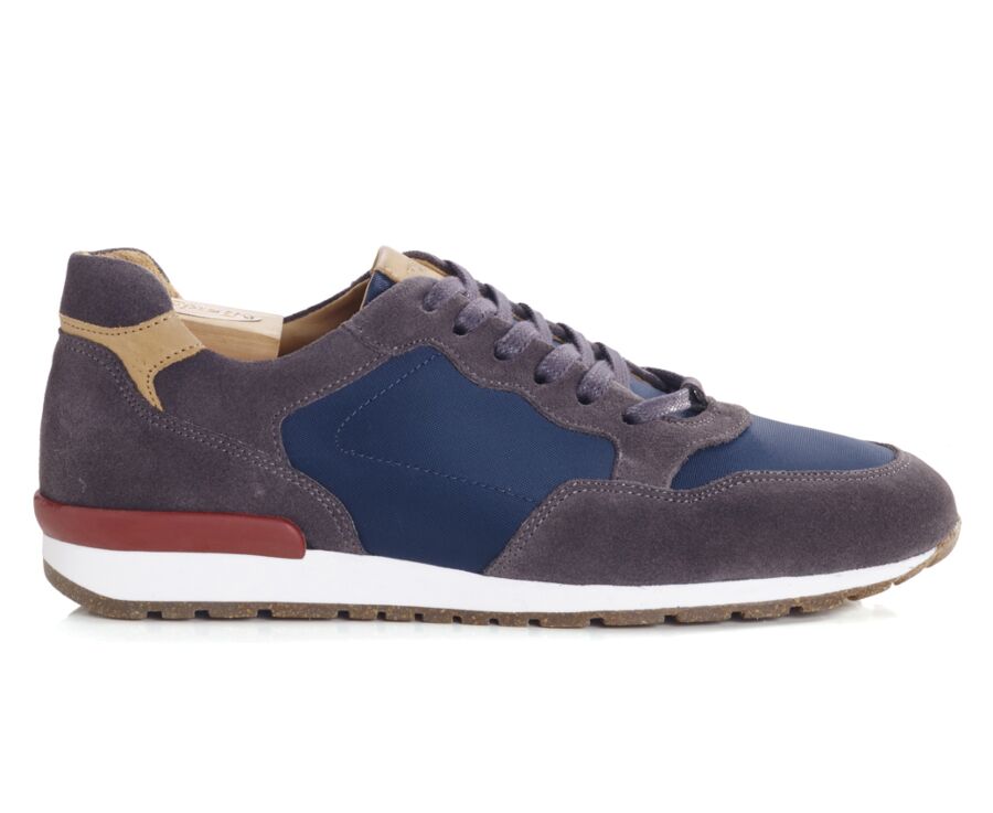 Sneakers homme Velours Gris et Marine - CANBERRA II