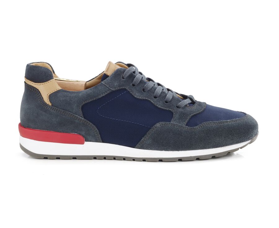 Sneakers homme Velours Vert foncé & navy - CANBERRA II