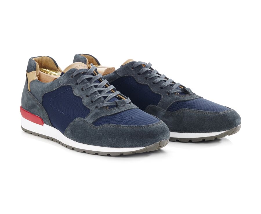 Sneakers homme Velours Vert foncé & navy - CANBERRA II
