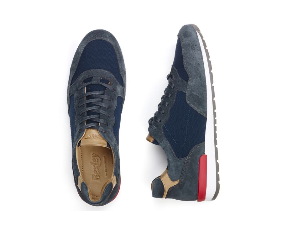 Sneakers homme Velours Vert foncé & navy - CANBERRA II