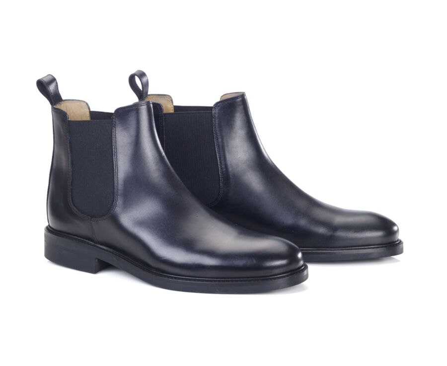 Chelsea boots cuir pull up homme Noir - FANGLER GOMME CITY