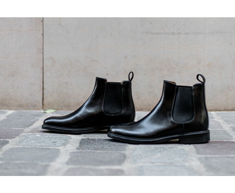 Chelsea boots cuir homme Noir - FANGLER GOMME CITY