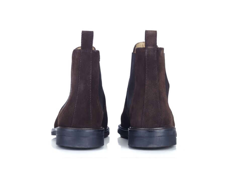 Chelsea boots cuir pull up homme Velours brun - FANGLER GOMME CITY