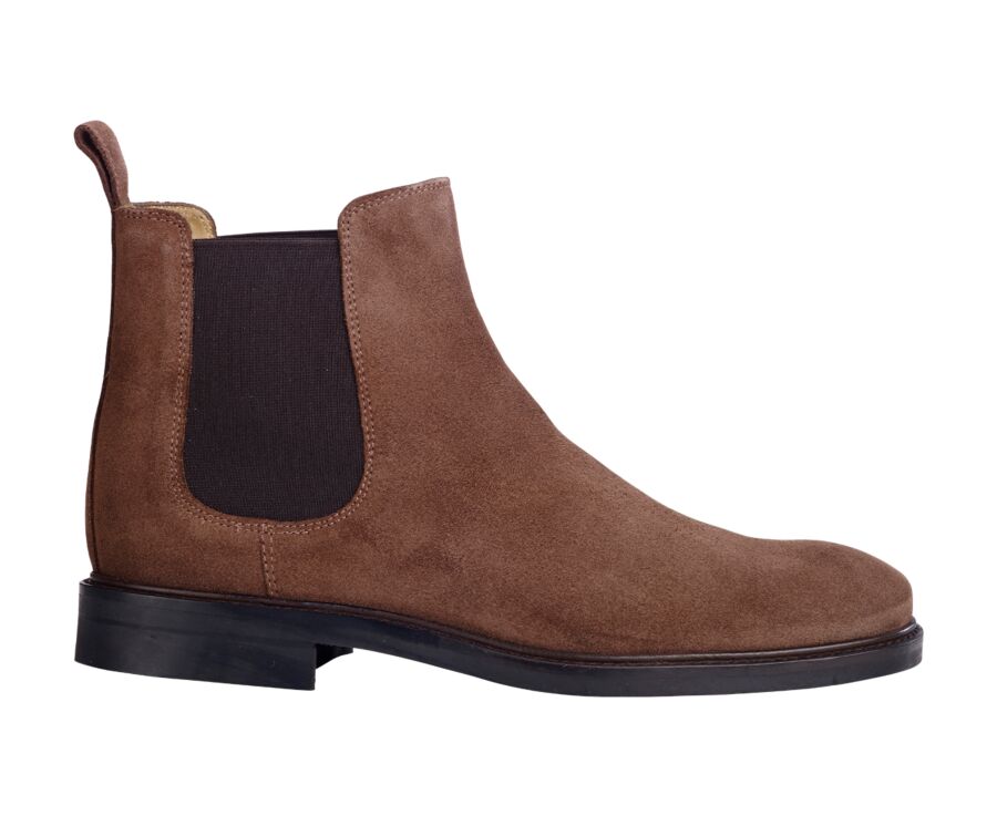 Chelsea boots cuir homme Velours brun - FANGLER GOMME CITY II
