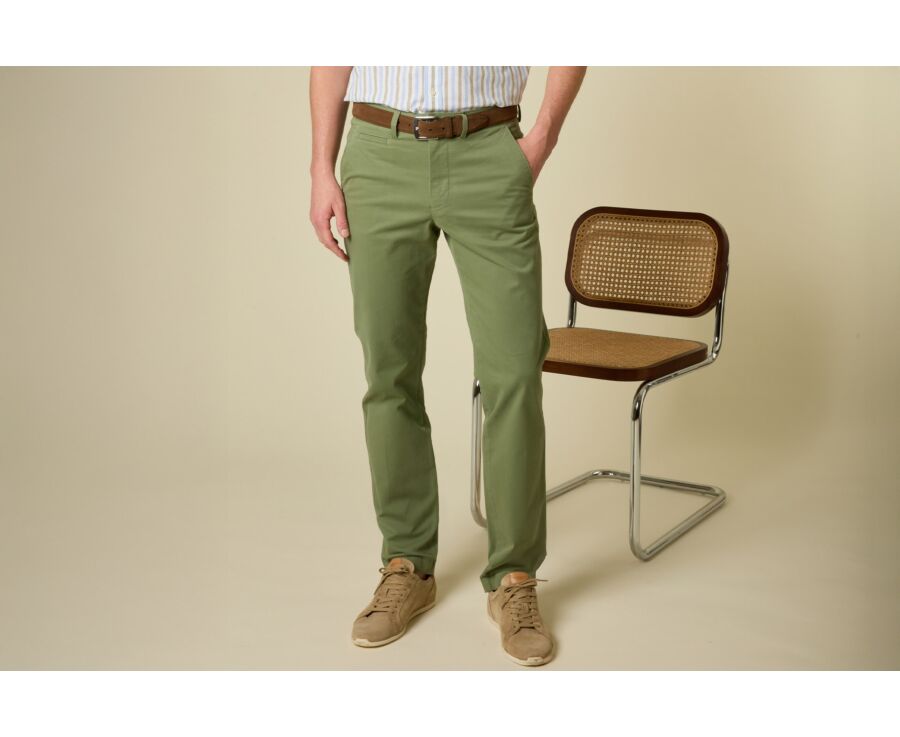 Pantalon chino pour homme Vert Sauge - JERRY II