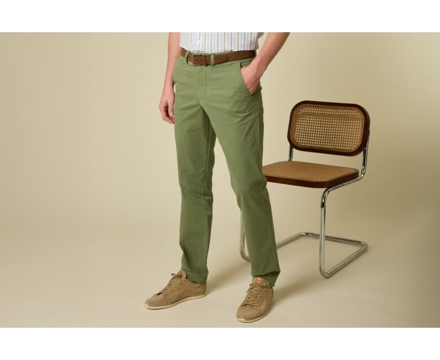 Pantalon chino pour homme Vert Sauge - JERRY II