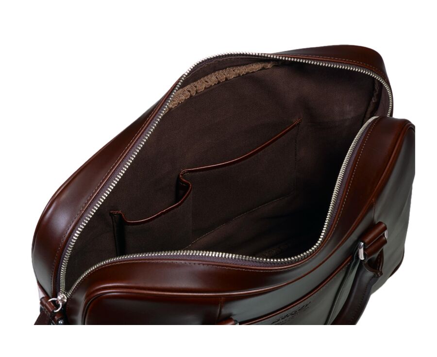 Cartable homme cuir avec bandoulière Chocolat - KARLINGTON III