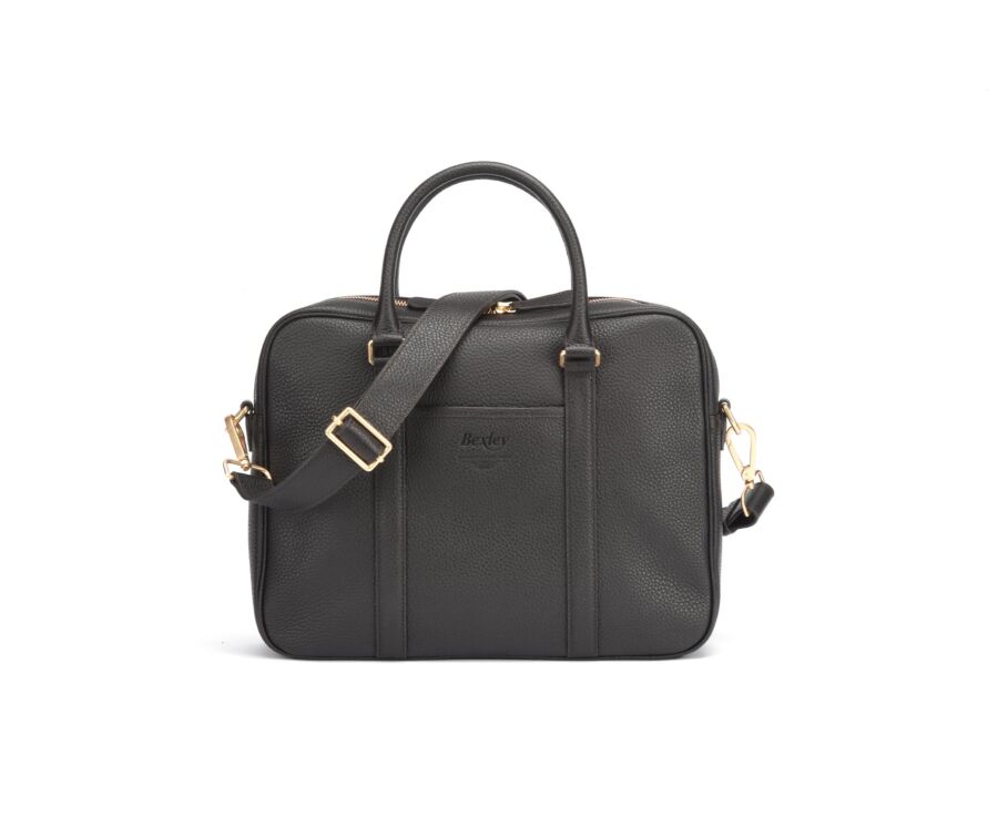 Cartable homme cuir avec bandoulière Chocolat Grainé - KARLINGTON III