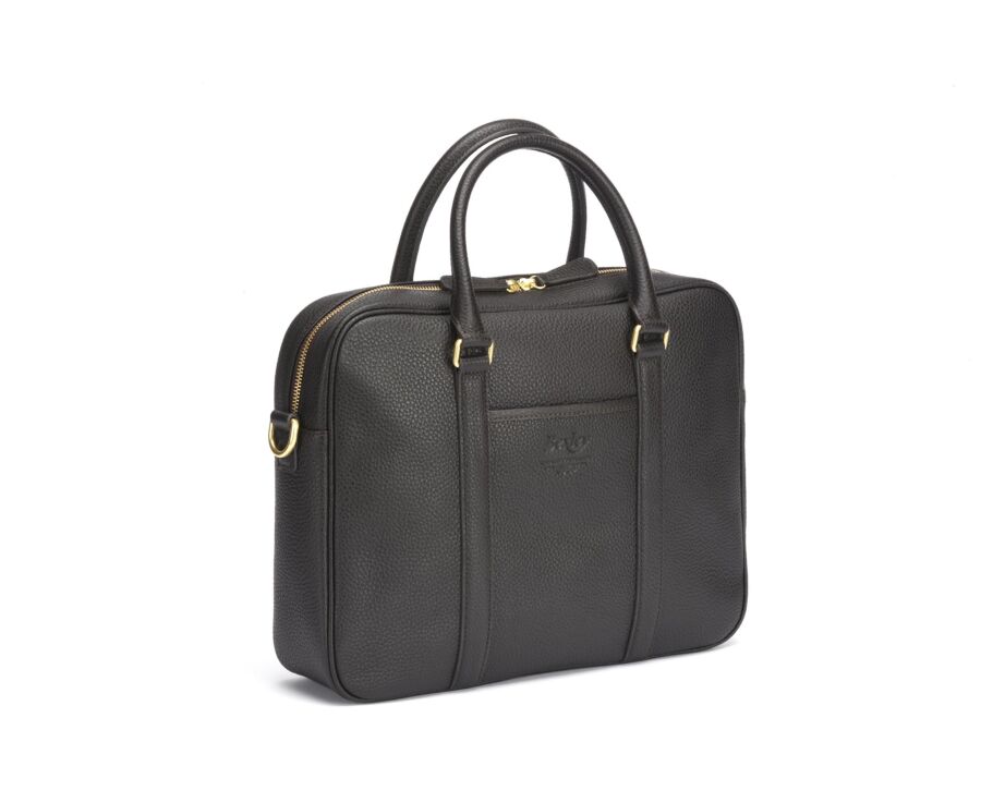 Cartable homme cuir avec bandoulière Chocolat Grainé - KARLINGTON III