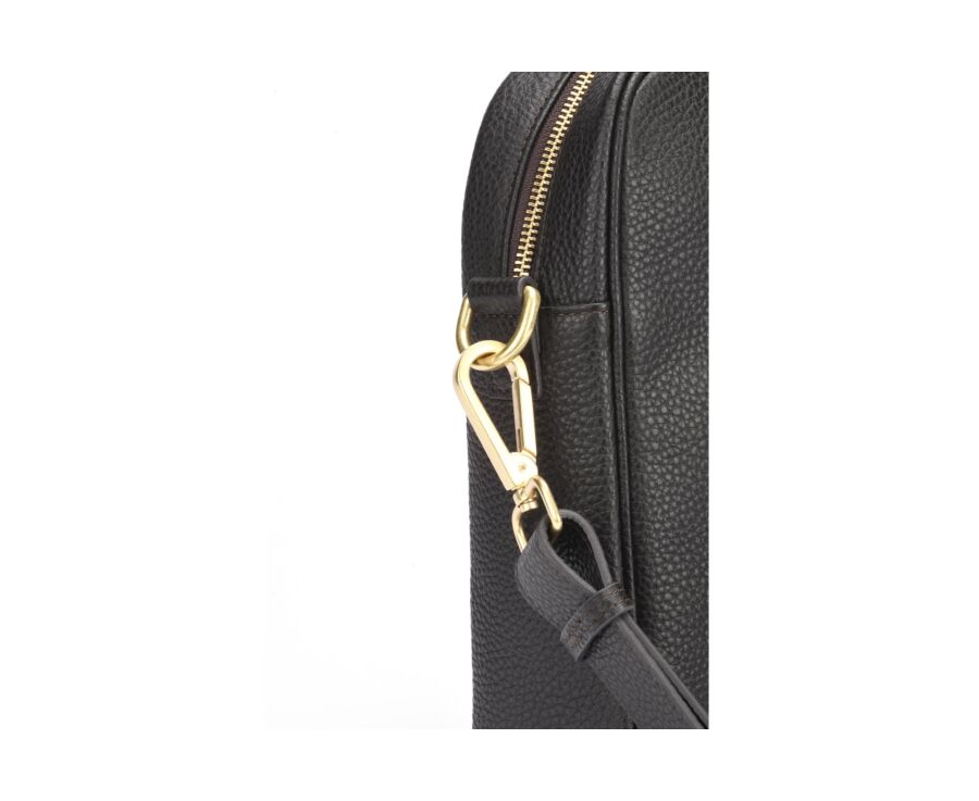 Cartable homme cuir avec bandoulière Chocolat Grainé - KARLINGTON III