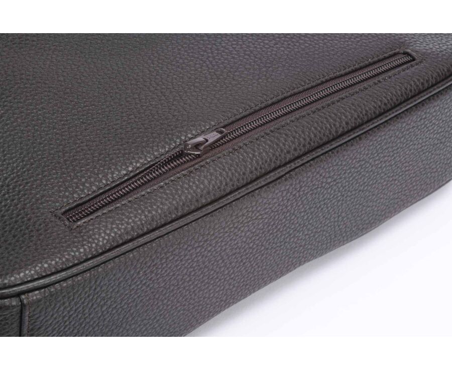 Cartable homme cuir avec bandoulière Chocolat Grainé - KARLINGTON III