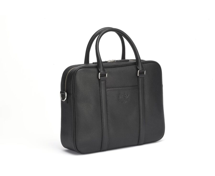 Cartable homme cuir avec bandoulière Noir Grainé - KARLINGTON III
