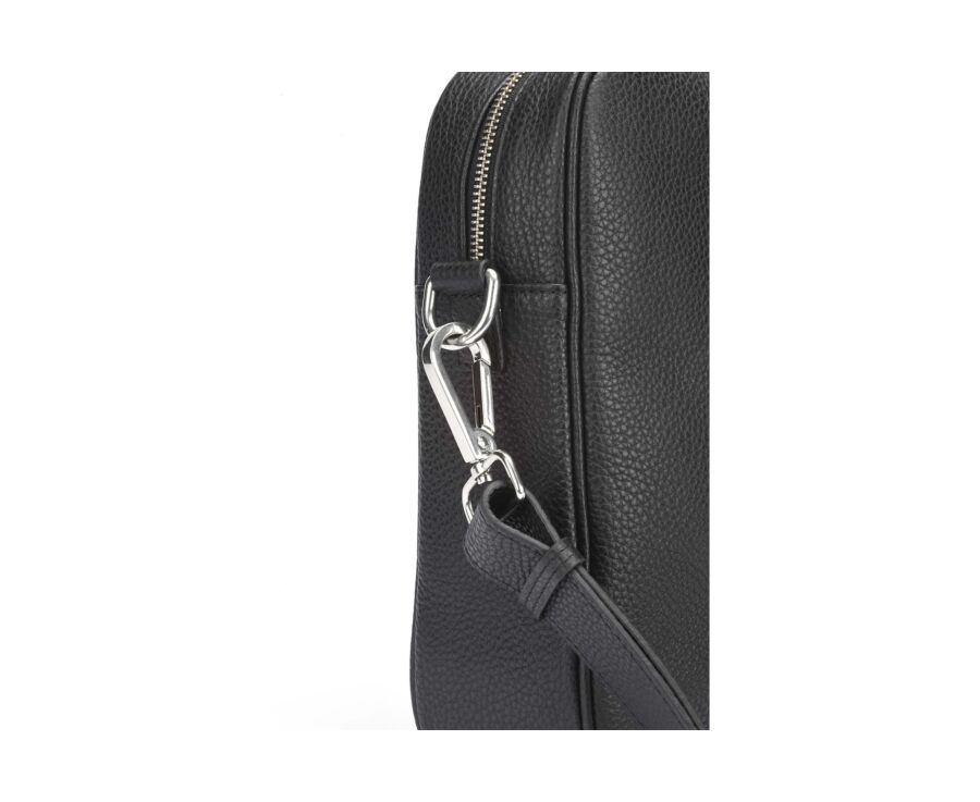Cartable homme cuir avec bandoulière Noir Grainé - KARLINGTON III