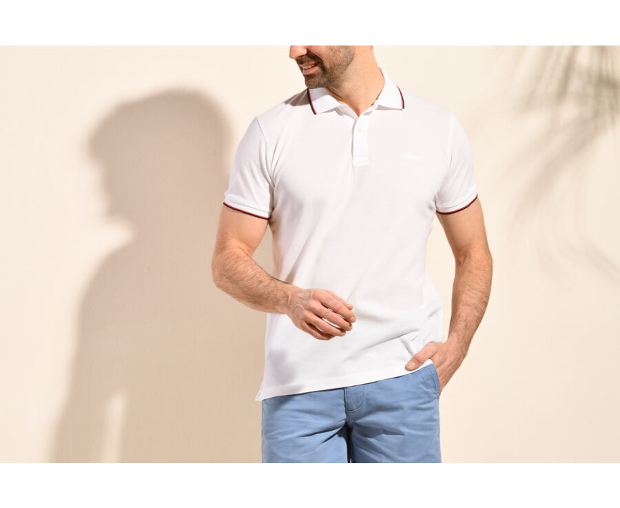 Polo Blanc et Navy homme - ALBERN