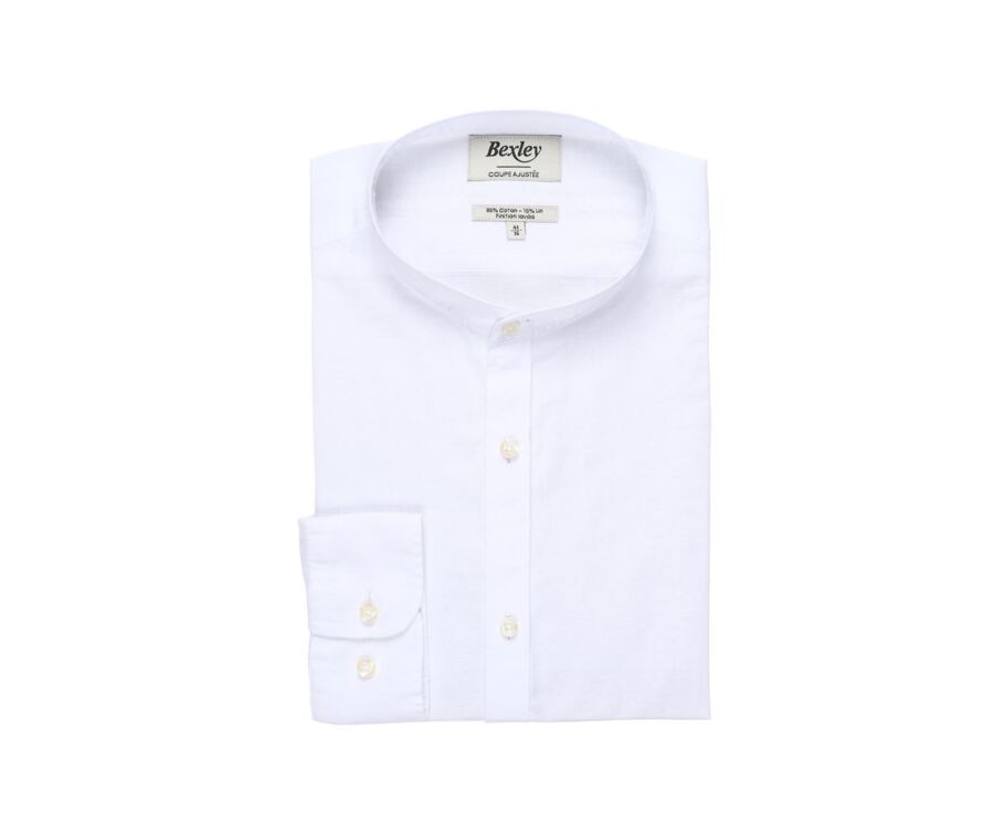 Chemise coton lin blanche unie - ELIBERT