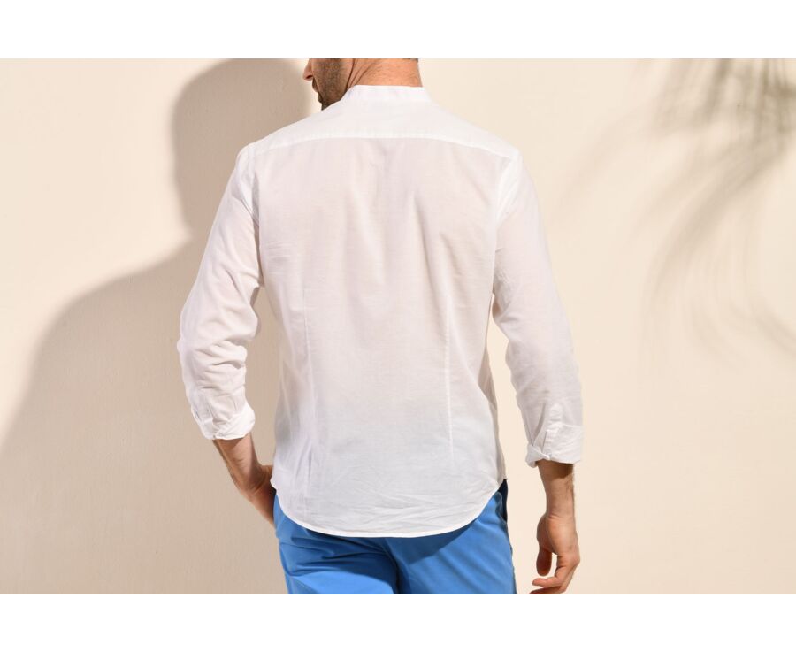 Chemise coton lin blanche unie - ELIBERT