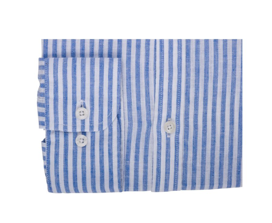 Chemise coton lin Bleu Océan et Blanc - ELIBERT