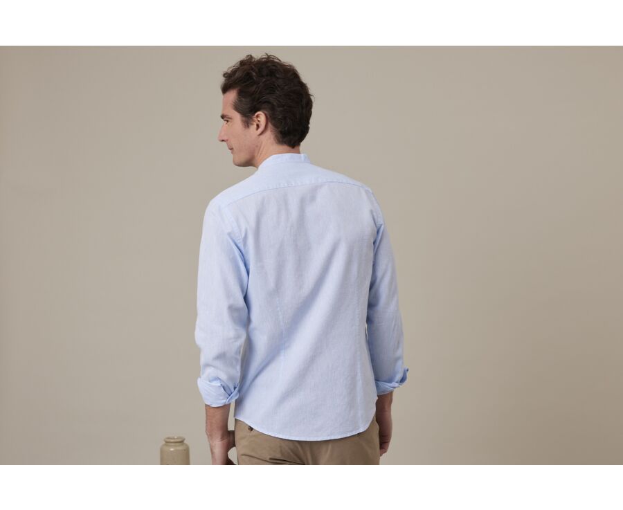 Chemise coton lin Chambray bleu Clair - ELIBERT