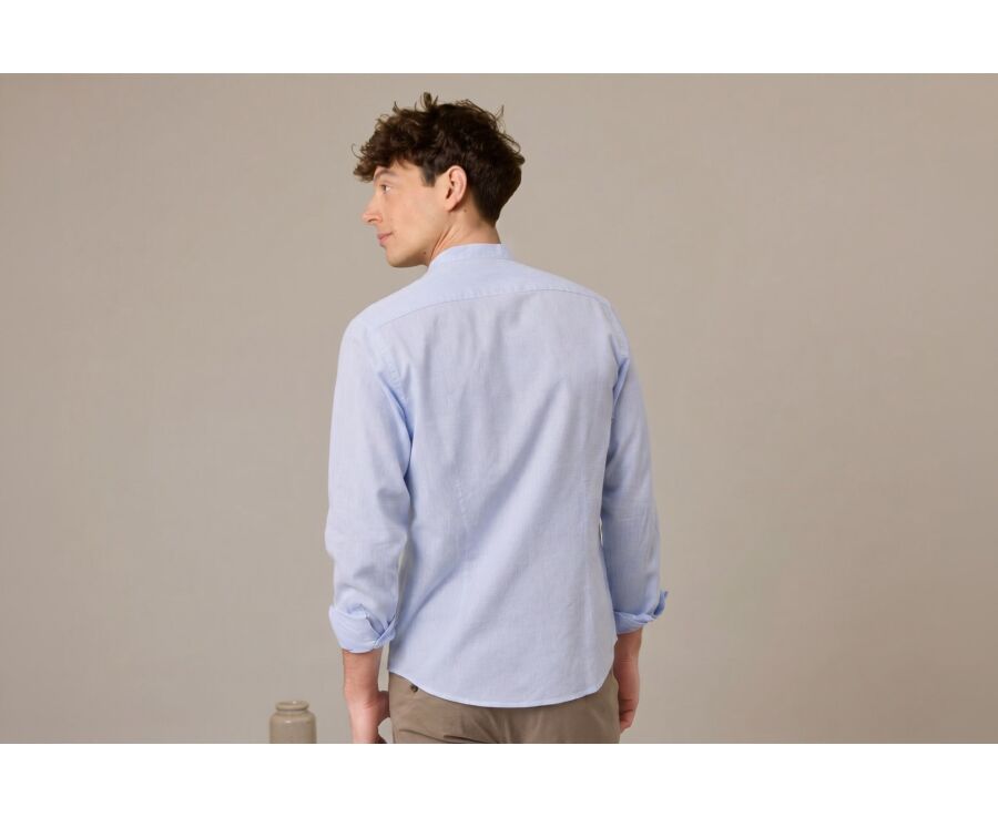 Chemise coton lin Chambray bleu Clair - ELIBERT