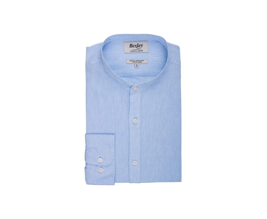 Chemise coton lin Chambray bleu Clair - ELIBERT