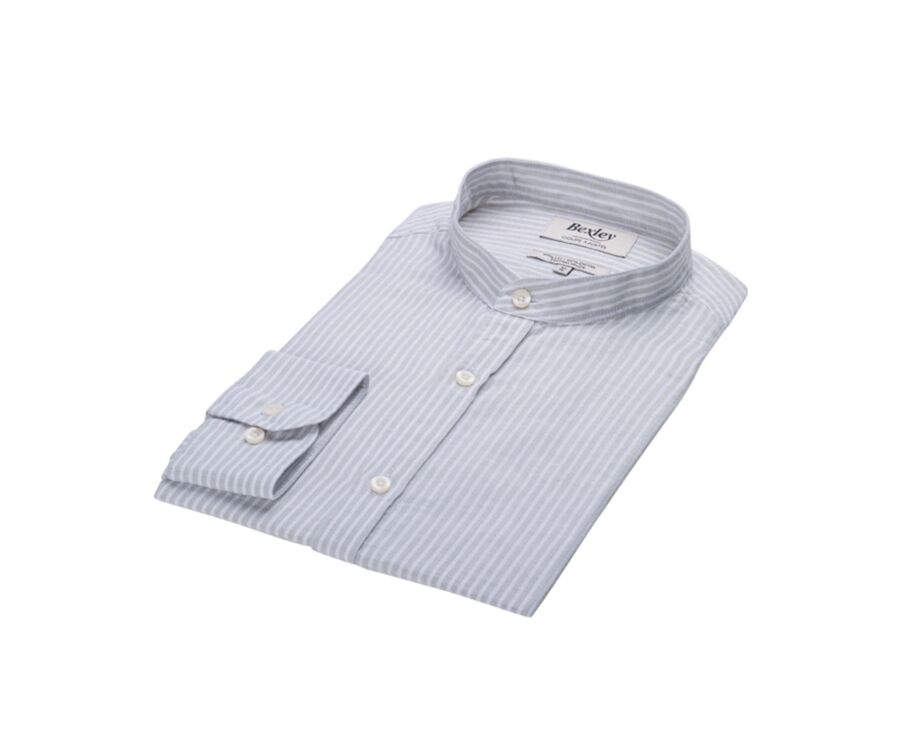Chemise coton lin Vert Tilleul et Blanc - ELIBERT