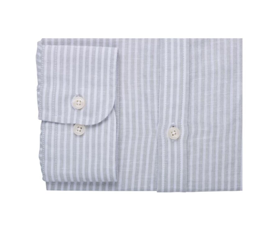 Chemise coton lin Vert Tilleul et Blanc - ELIBERT