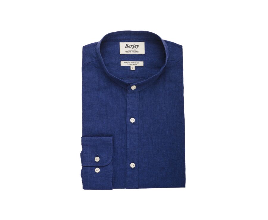Chemise coton lin Chambray Indigo - ELIBERT
